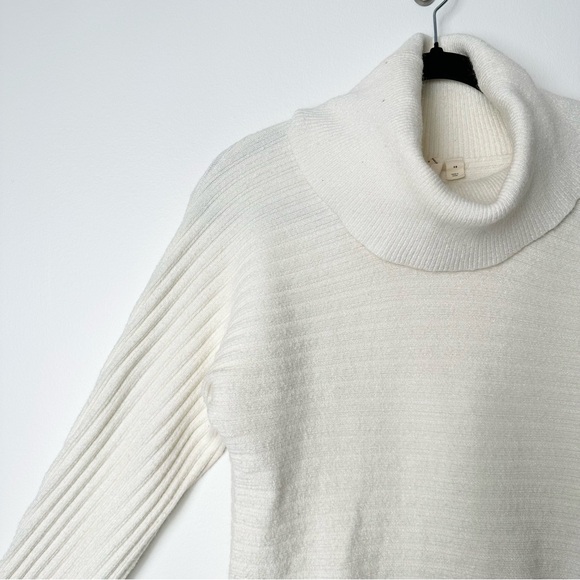 Anthropologie Moth Cream White Oversized Slouchy Ribbed Cowl Neck Sweater - Picture 3 of 14